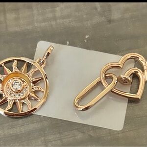 2 NEW Authentic Pandora Me Charms (Nailed Heart/ Sun Medallion)